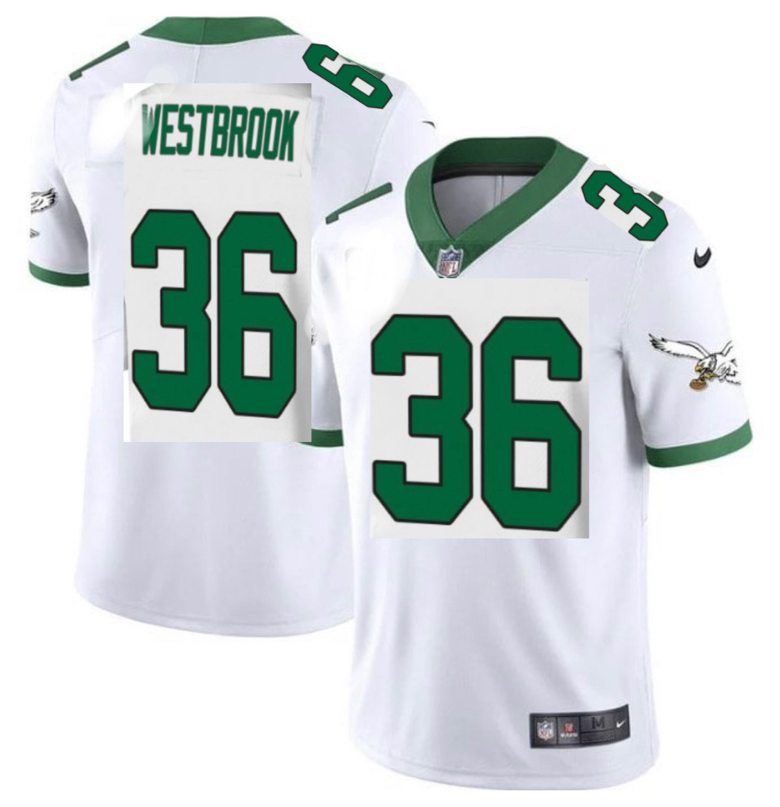 2023 Men NFL Philadelphia Eagles #36 Westbrook white Customizedalternate Jersey